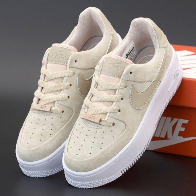 

Женские кроссовки в стиле Ni1ke Air Force 1 Sage Low, бежевый, Вьетнам