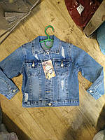 Куртка джинсова для дівчинки на 1-6 років синього кольору оптом