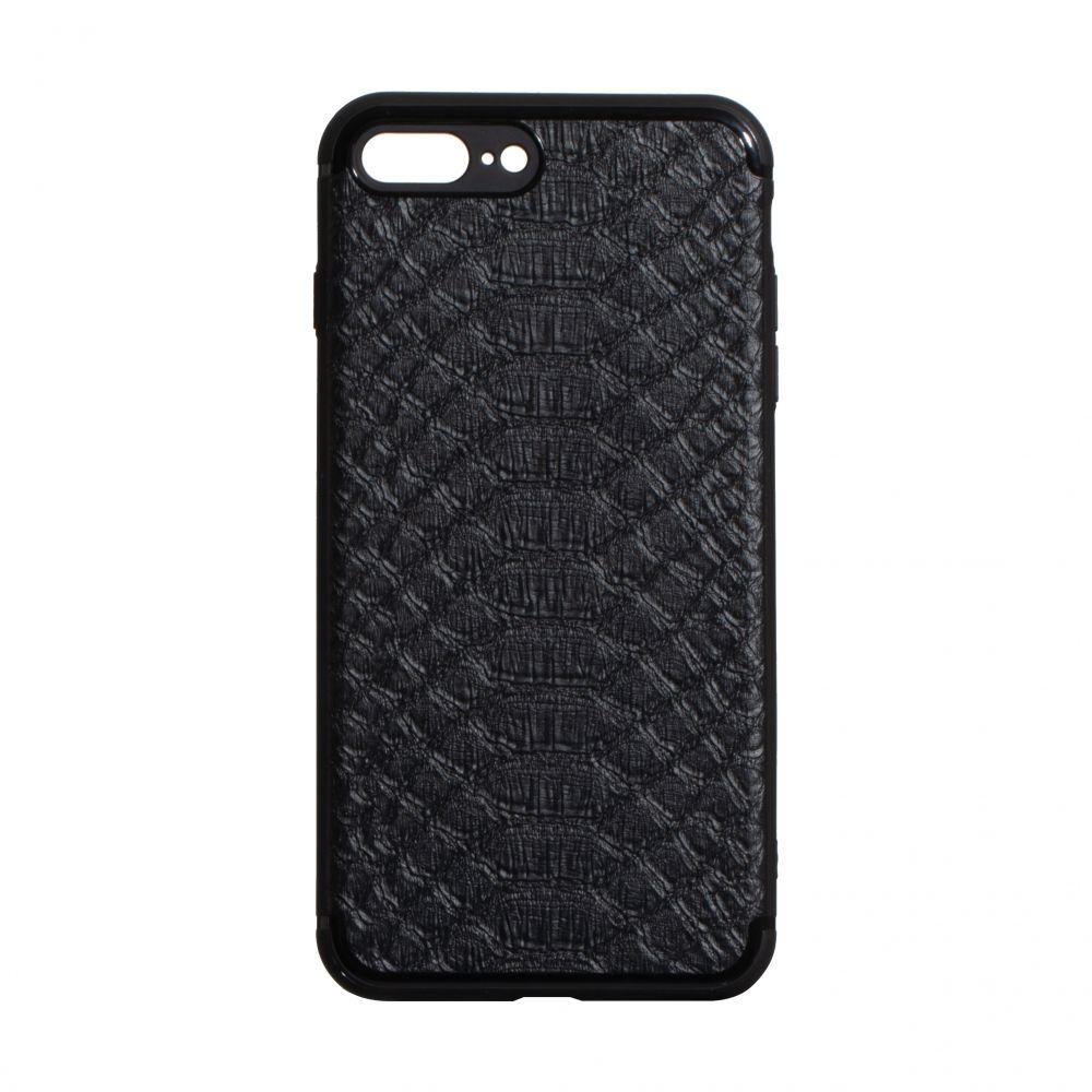 

Чехол TPU Leather Croco with Magnit для Apple Iphone 7 Plus / 8 Plus, Чёрный