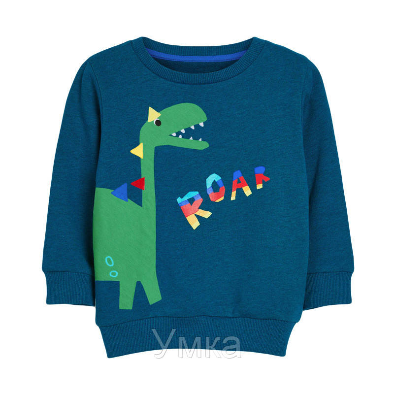 

Свитшот для мальчика утепленный Dinosaur Roar Little Maven (7 лет), Синий