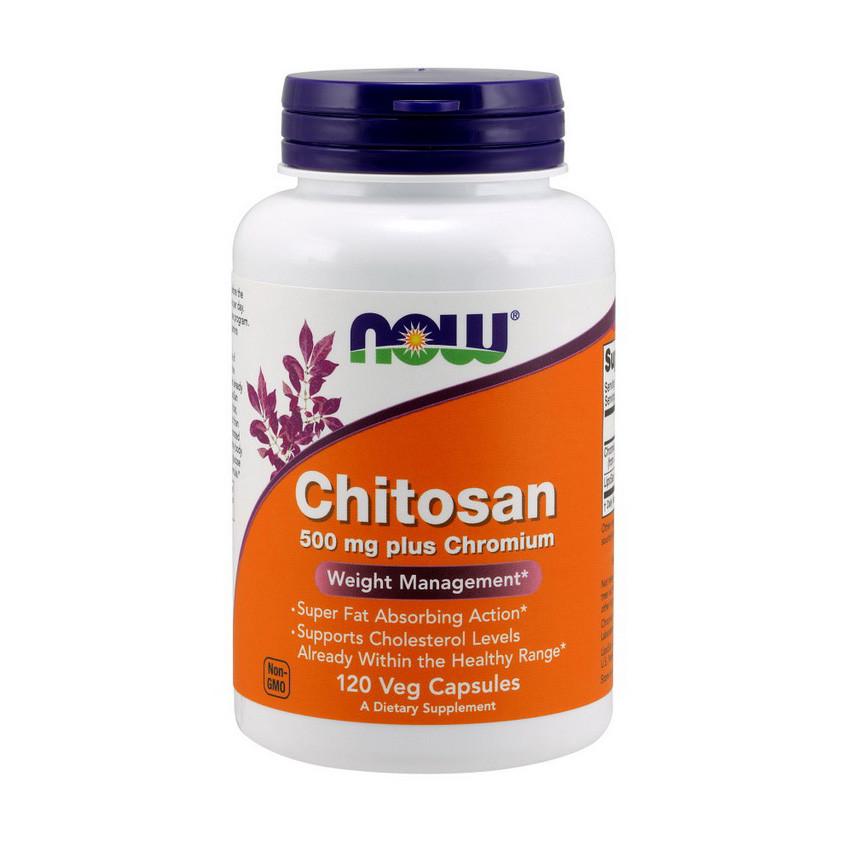 

Хитозан для похудения NOW Foods Chitosan 500 mg plus Chromium 120 вег. капсул