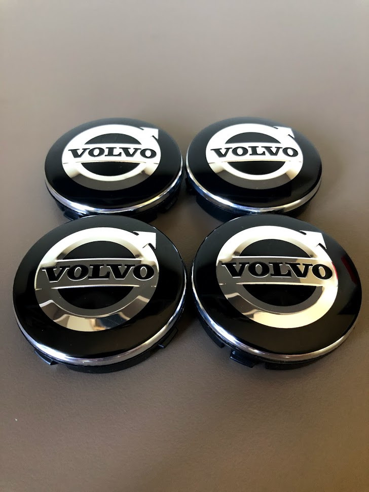 

Колпачки Заглушки Для Дисков Volvo 64mm Black Silver