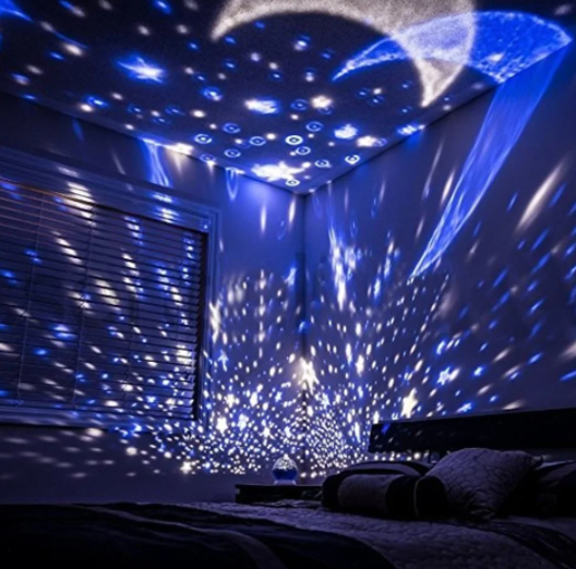 

Ночник проэктор звездного неба Star Master, Вращающийся ночник-проектор магия звезд в помещении, Разные цвета