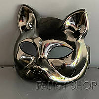 Маска пластмасова чорна "Кішка", Маска пластик "Кошки" на хэллоуин, фото 2