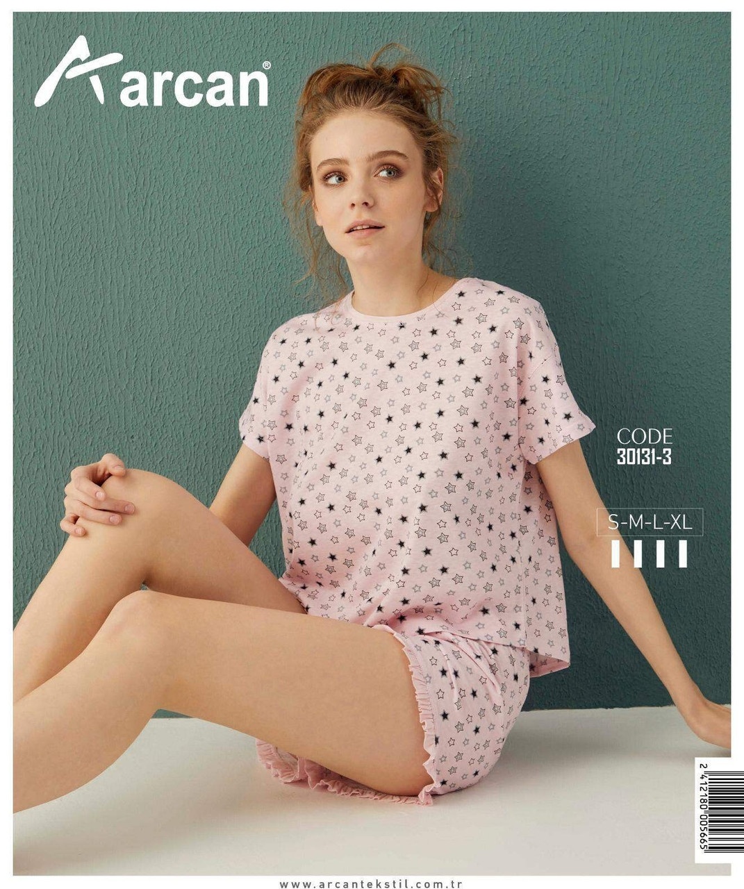 

Пижама женская с шортами Звезды производство Турция Аrcan S M L XL розовая