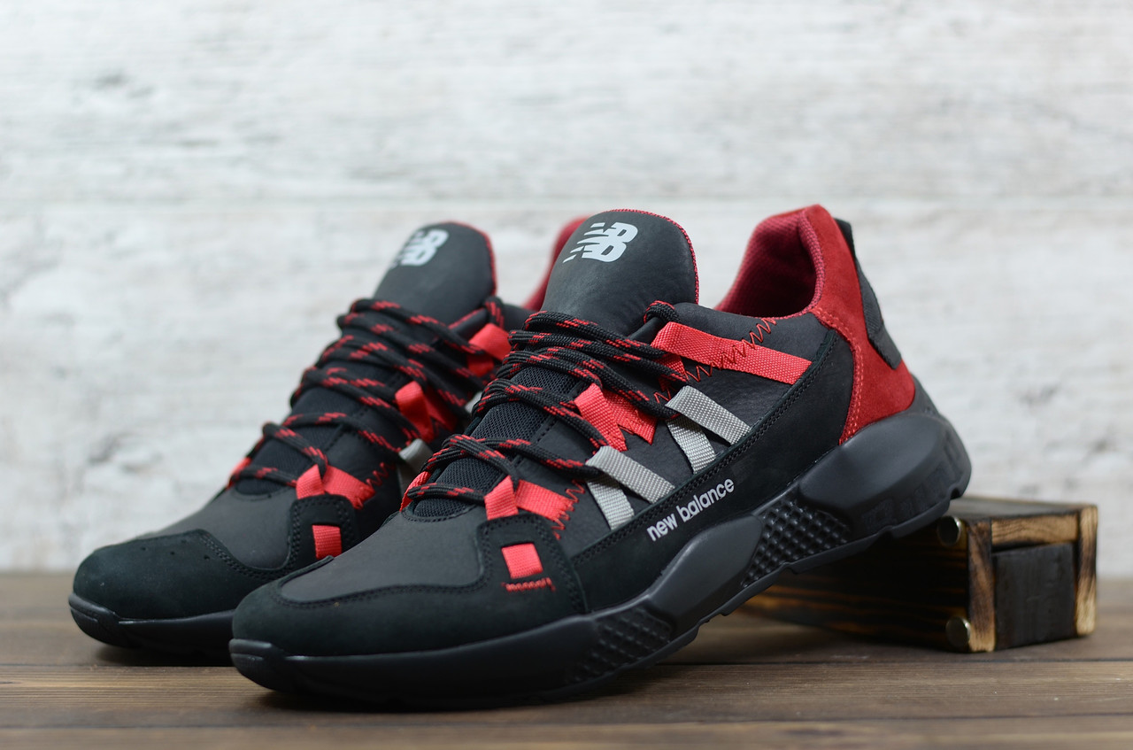 

Мужские кроссовки в стиле New Balance Нью беленс, черные с красным 42 (28 см), Черный