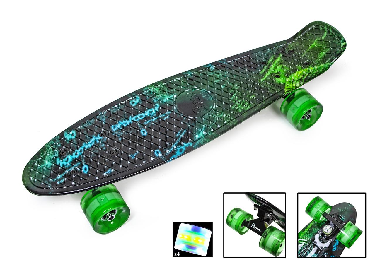 

Penny Board "H20" Светящиеся колеса, Зелёный