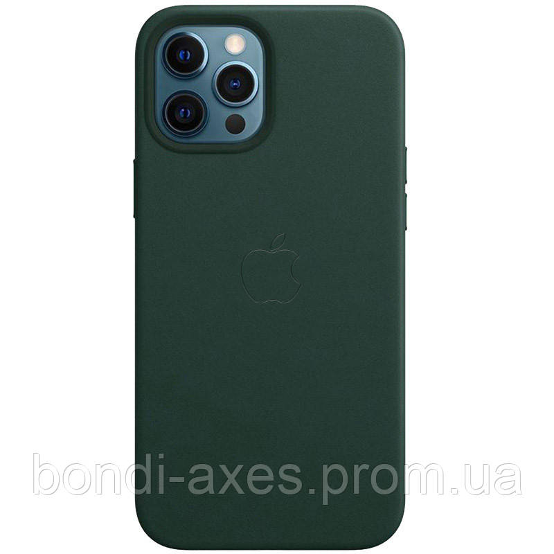 

Кожаный чехол Leather Case (AAA) with MagSafe and Animation для Apple iPhone 12 Pro Max (6.7"), Dark green