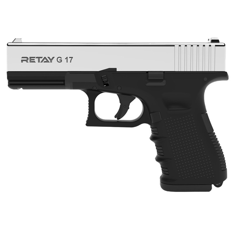 

Пистолет сигнальный, стартовый Retay Glock G 17 (9мм, 14 зарядов), никель