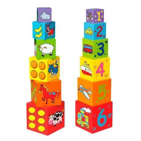 

Деревянные кубики-пирамидка Viga Toys (59461), Разноцветный