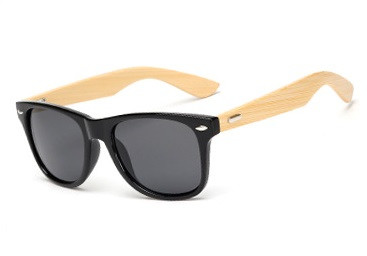 

Очки солнцезащитные Wayfarer bamboo с бамбуковыми дужками, Черный