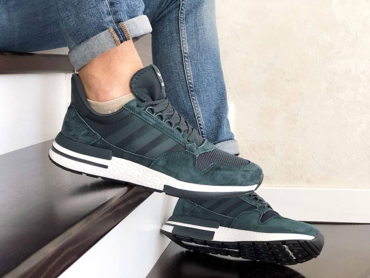 

Кроссовки мужские Adidas Zx 500 Rm черно белые. Повседневная обувь., Черно-белый