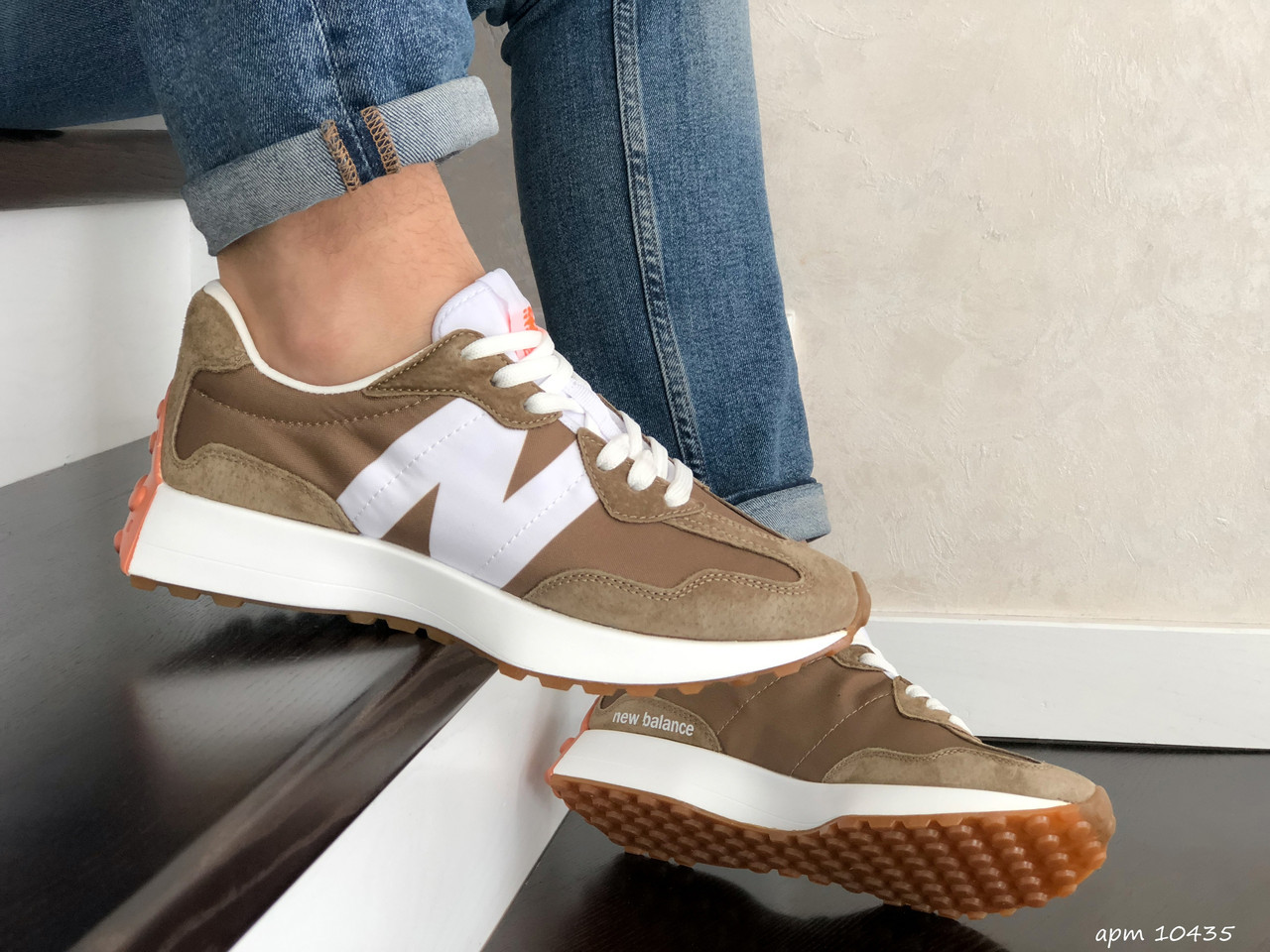 

Кроссовки мужские New Balance 327 коричневые, Нью Баланс 327, замша, текстиль, код SD-10435 45, Коричневый