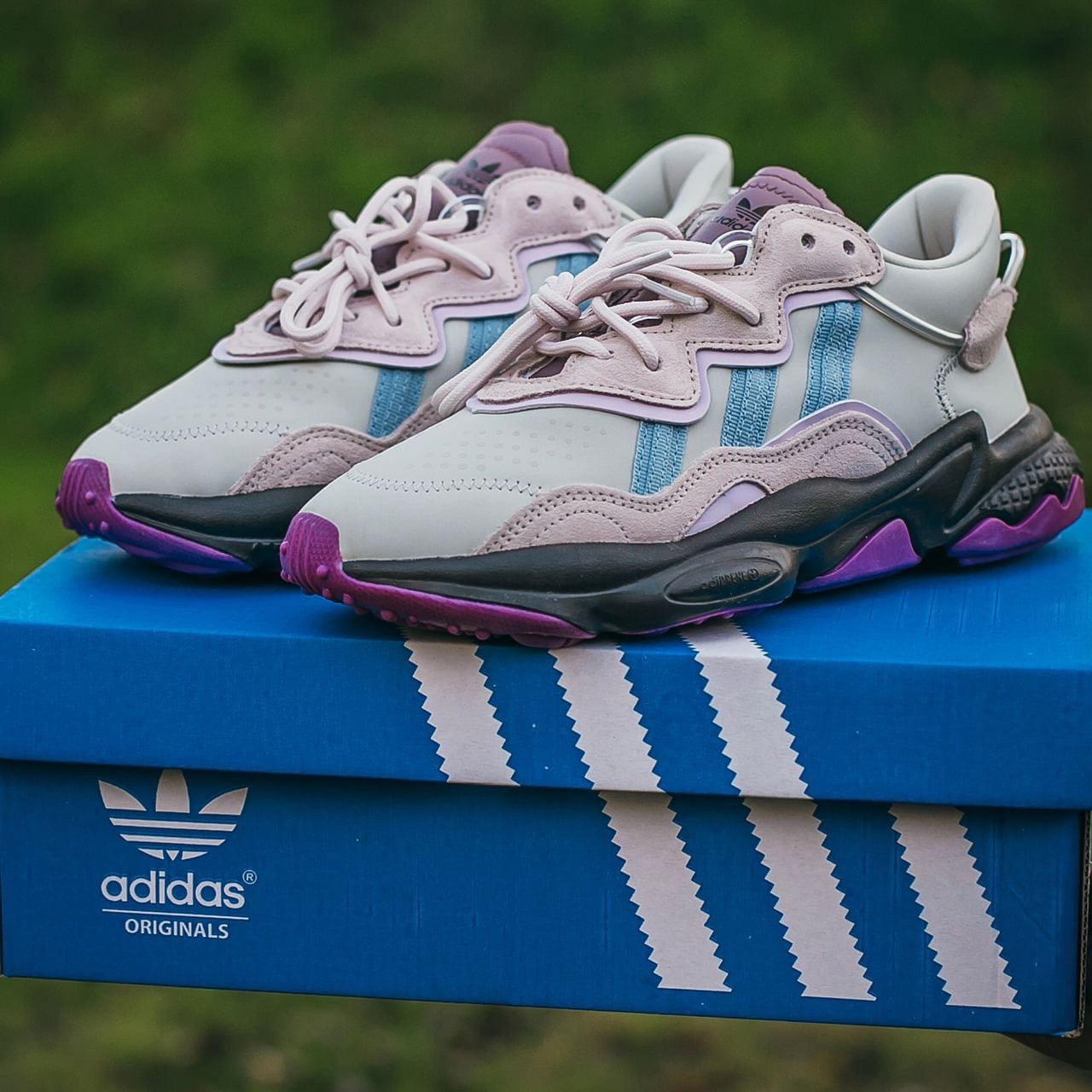 

Кроссовки женские Adidas Ozweego Grey Purple, Адидас Озвиго, натуральная кожа, код IN-682 37, Сиреневый