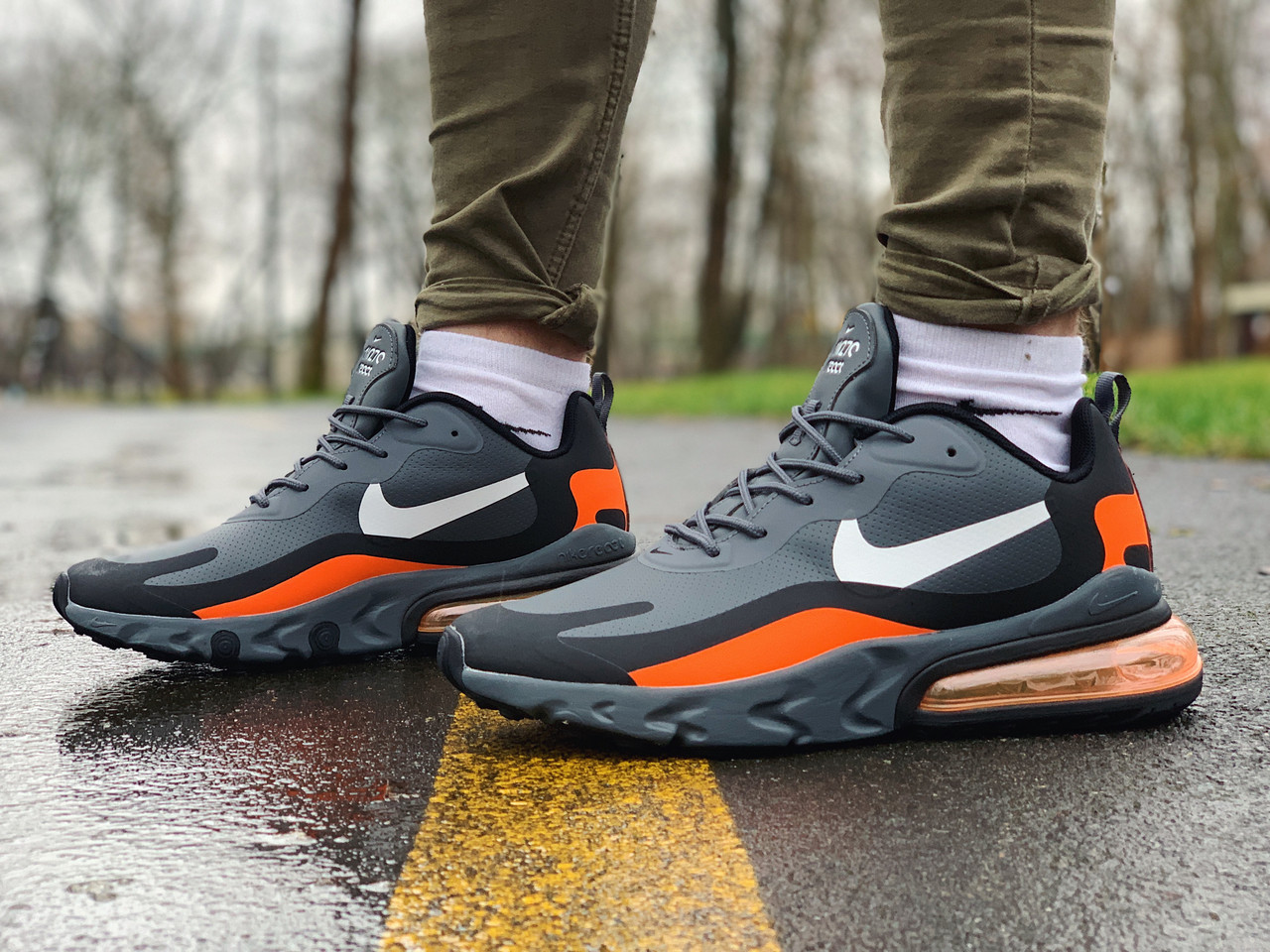 

Кроссовки натуральная кожа NIKE AIR MAX 270 Найк Аир Макс (40,41,45) 45, Серый