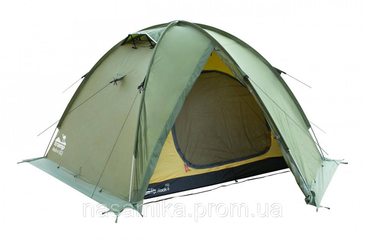 

Палатка четырехместная Tramp Rock 4 V2 TRT-029-green 400х220x140 см