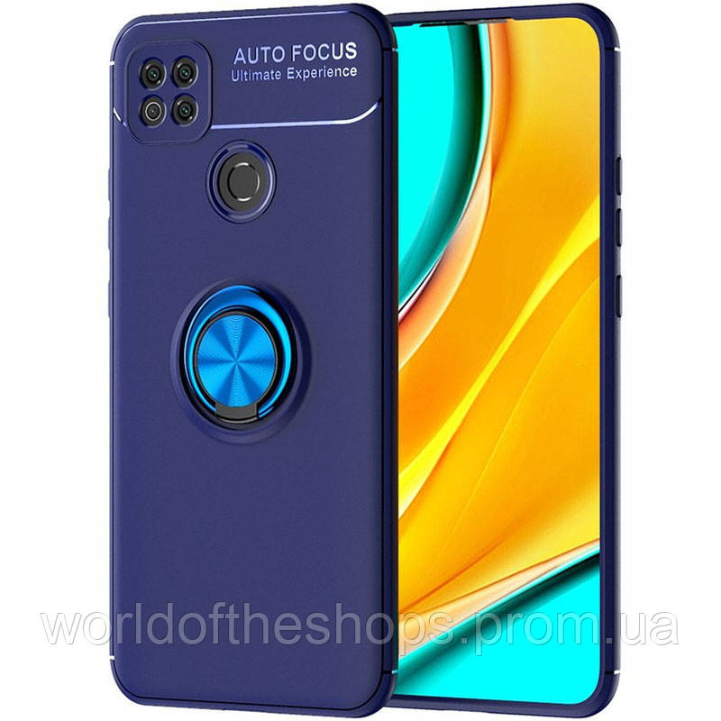 

TPU чехол Deen ColorRing под магнитный держатель (opp) для Xiaomi Redmi 9C, Синий / синий