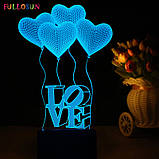 Світильник 3D "LOVE", Романтичний подарунок дівчині, Подарунок дівчині на День народження, фото 7
