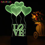 Світильник 3D "LOVE", Романтичний подарунок дівчині, Подарунок дівчині на День народження, фото 8