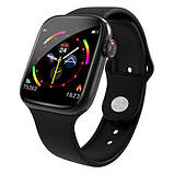 Розумні годинник Смарт годинник Smart Watch W4 з сенсорним екраном і пульсометром IP67 full HD tuch чорні + подарунок, фото 3