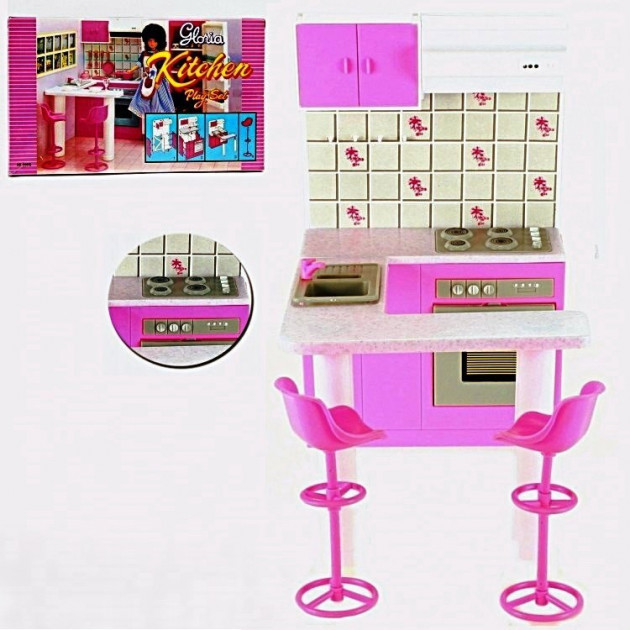 Набір меблів для ляльок заввишки 29 см Gloria "Кухня" 94016, в комплекті з шафою, столом та аксесуарами