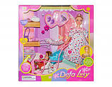 Набір для гри вагітна лялька Defa 8049 з прогулянкової коляскою, дитиною та додатковими аксесуарами, фото 5