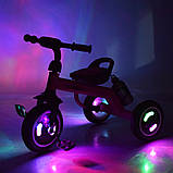 Трехколесный велосипед для мальчика с колесами которые светятся «TURBOTRIKE» M 3648-M-1, (цвет Голубой), фото 3