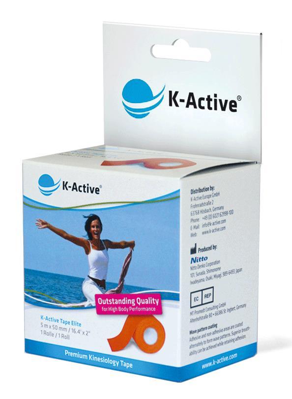 

Кинезио тейп для чувствительной кожи K-active Elite, 5м, оранжевый