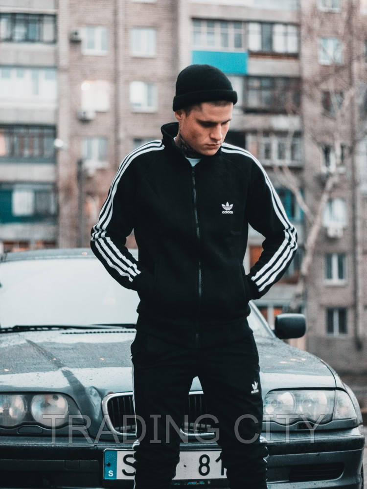 

Олимпийка мужская в стиле Adidas Round черная