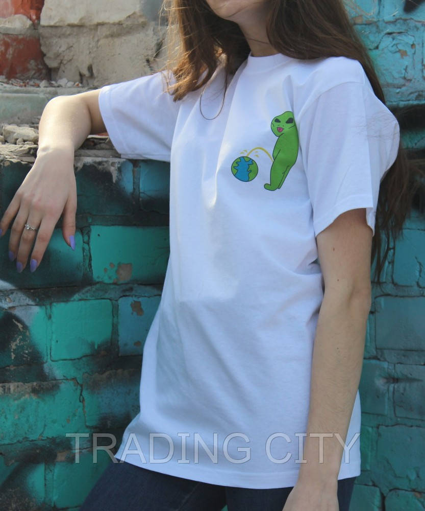 

Белая футболка Ripndip c инопланетянином, Белый