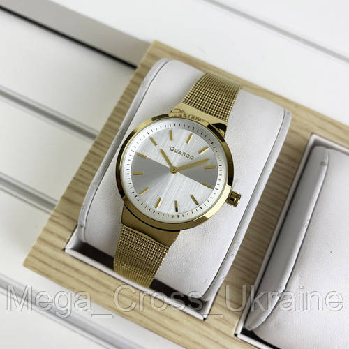 Женские наручные часы Guardo B01281-4 Gold-White