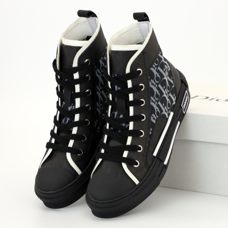 

Женские кроссовки в стиле Dior B23 High-Top Sneakers in Dior Oblique, черный, Вьетнам