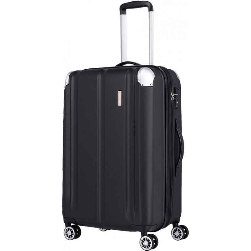 

Чемодан Travelite City Black M Средний TL073048-01, Черный