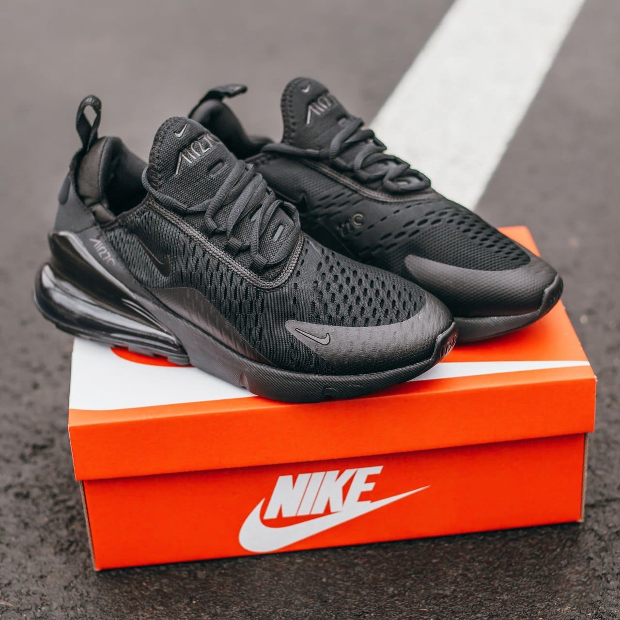 

Кроссовки женские Nike Air Max 270 All Black, Найк Аир Макс 270, текстильные, код IN-181, Черный