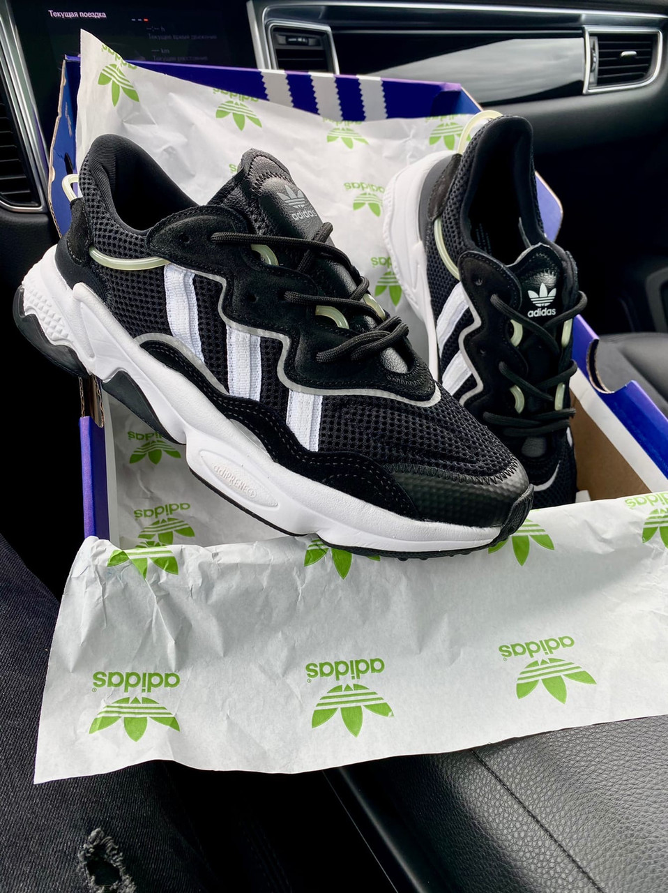 

Kроссовки женские Adidas Ozweego черные, Адидас Озвиго, текстильные, код IN-844 Да, 41, Черный