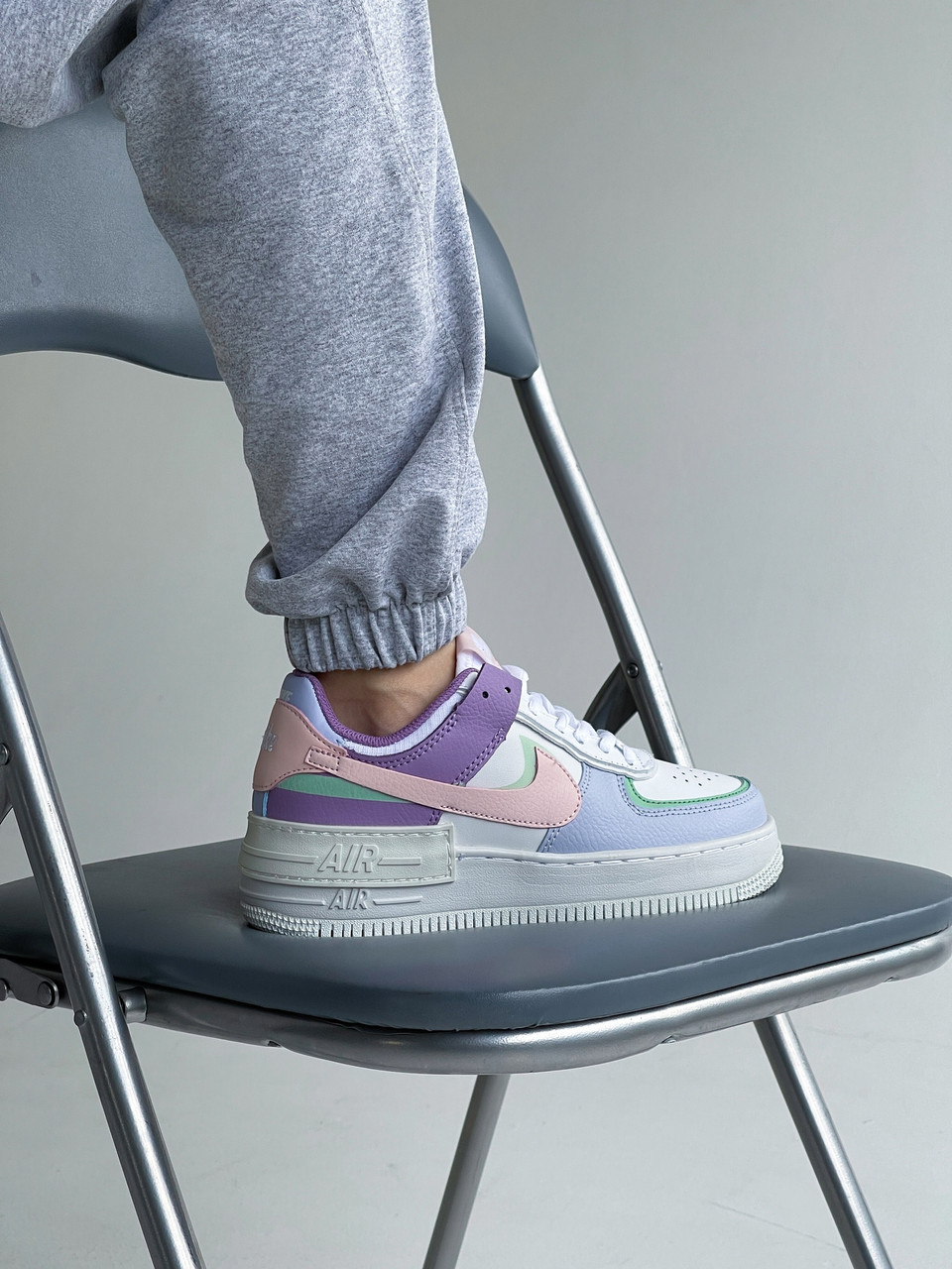 

Кроссовки женские Nike Air Force 1 Shadow фиолетовые, Найк Аир Форс, натуральная кожа, код PL-0638 39, Фиолетовый