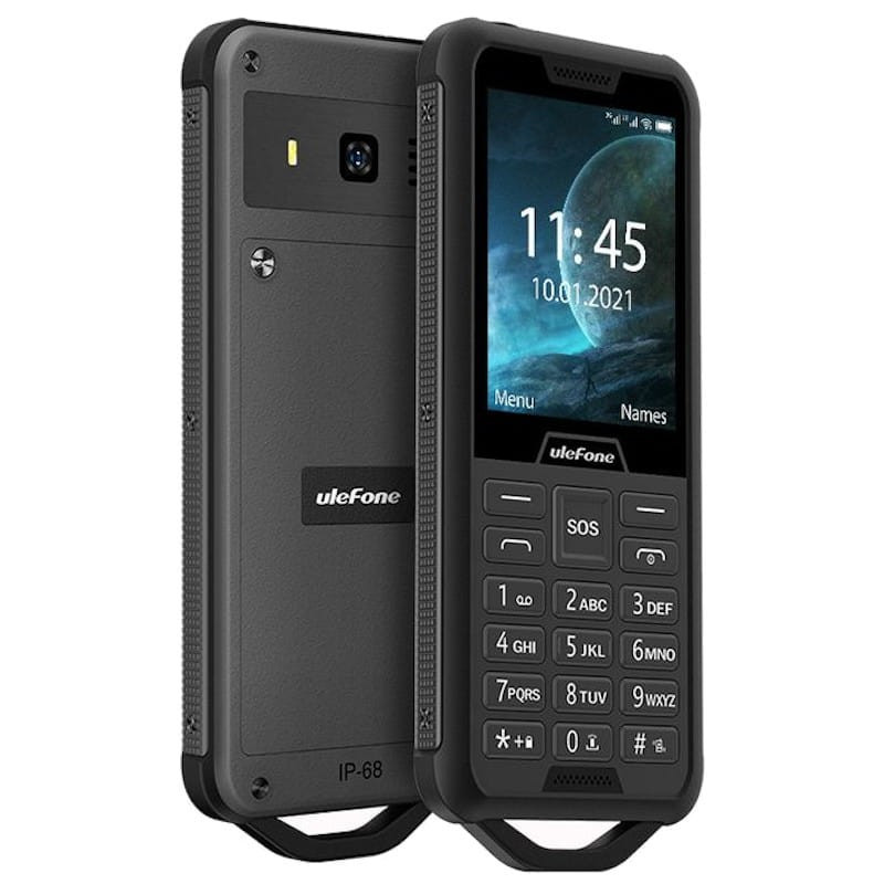 

Кнопочный телефон водостойкий с фонариком, большим дисплее и камерой UleFone Armor Mini 2 black англ.клав, Черный