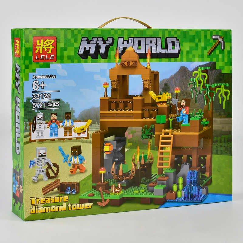 

Конструктор MY WORLD 33126 (18) LELE,"Башня с алмазами", 572 детали, в коробке