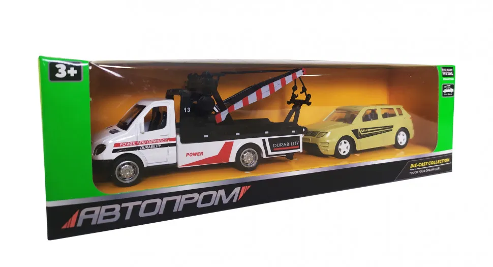 

Игрушечный эвакуатор с машинкой "АВТОПРОМ" 7414 инерционная (Жёлтый)
