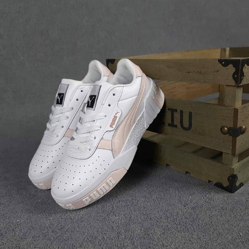 

Кроссовки Puma Cali белые с пудровым кожанные для прохладной погоды пума удобные для тренировок 37, Белый