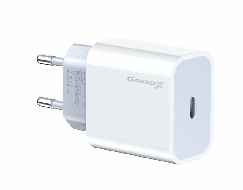 

Зарядное устройство Grand-X USB-C 3A 20W PD3.0 QC4.0 White (CH-770)