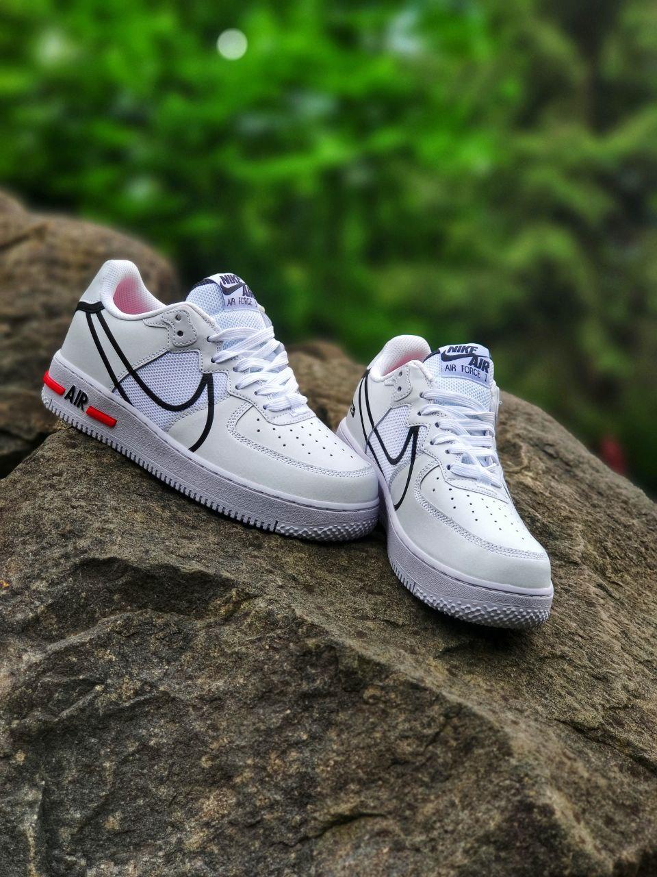 

Чоловічі кросівки Nike Air Force 1 React White 41(26см), Голубой