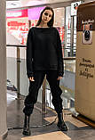 Світшот жіночий Intruder Brand Basic Oversize зимовий на флісі чорний S-M (001SAG 1470), фото 8
