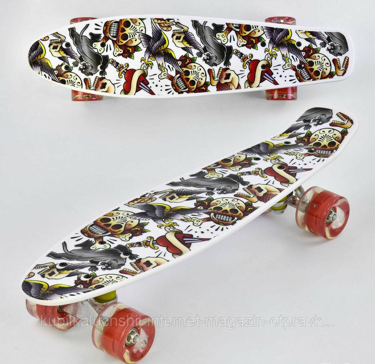 

Скейт Best Board Р 14209 с рисунком доска 55 см, колёса PU, светятся