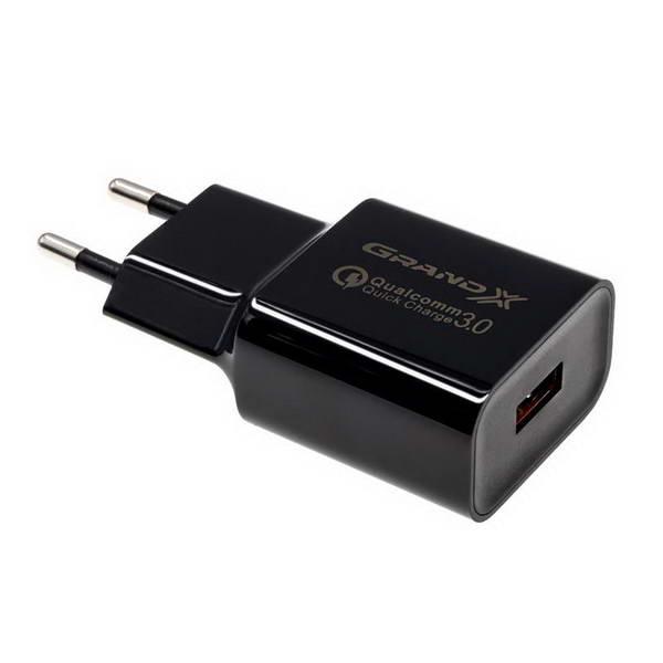 

Сетевое зарядное устройство Grand-X Charge QС3.0 (CH-350TC) + кабель USB-Type C, Черный