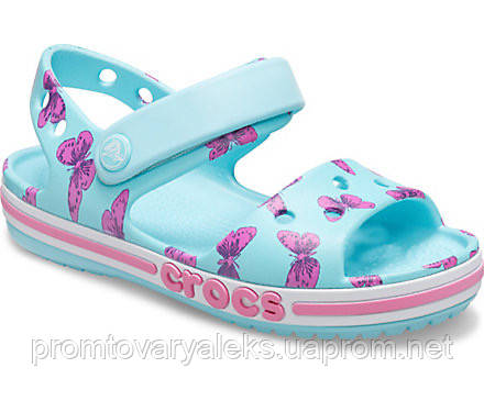 

Детские босоножки C7 Crocs Крокс kids bayaband crocs для девочки голубые бабочка оригинал! С7, Голубой