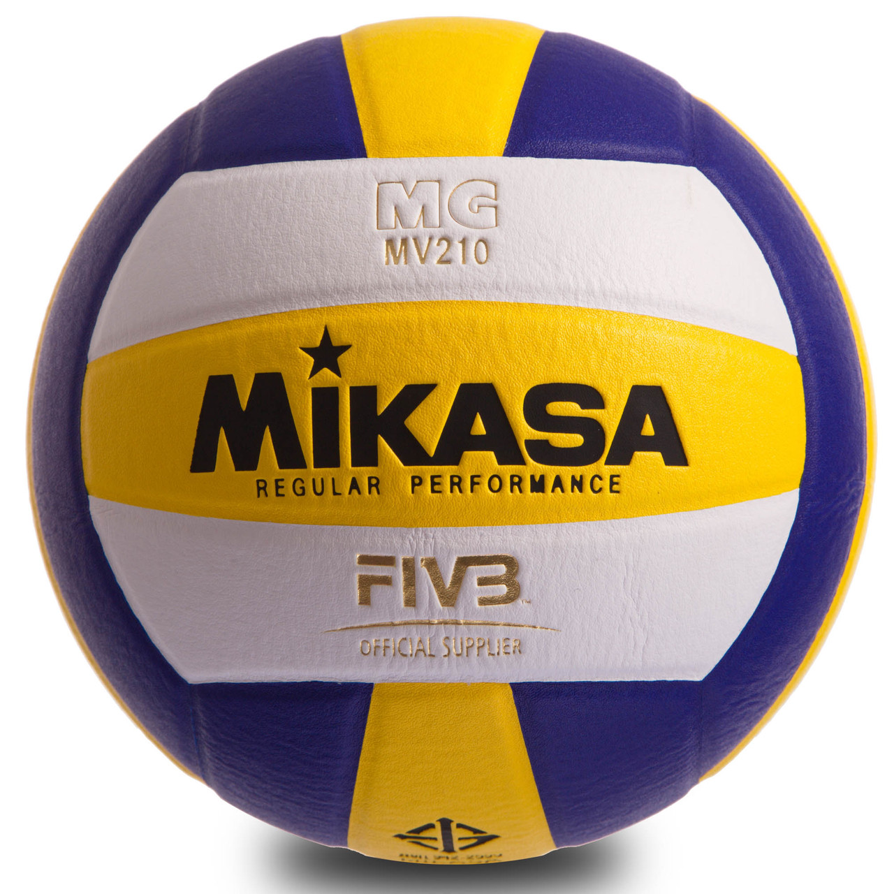 

Мяч волейбольный клееный Mikasa Pro Liga VB-0017 MV-210 размер №5 Yellow-Blue-White