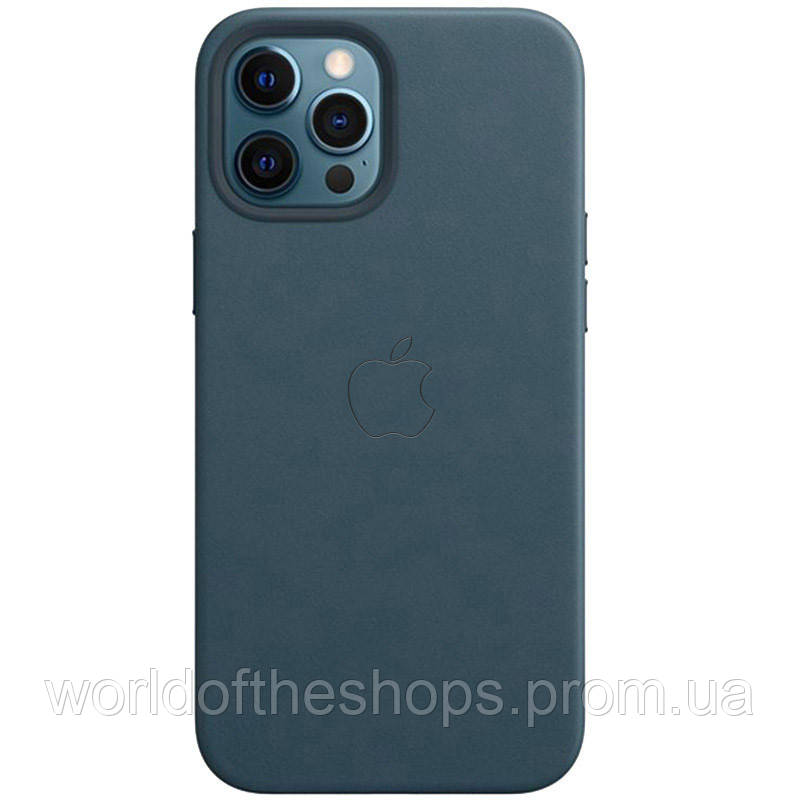 

Кожаный чехол Leather Case (AAA) with MagSafe and Animation для Apple iPhone 12 Pro / 12 (6.1"), Indigo blue