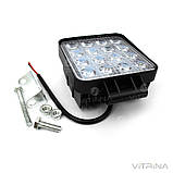 Светодиодная фара LED (ЛЕД) квадратная 48W, 16 ламп, широкий луч 10/30V 6000K | VTR, фото 4