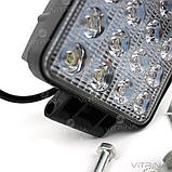 Светодиодная фара LED (ЛЕД) квадратная 48W, 16 ламп, широкий луч 10/30V 6000K | VTR, фото 5